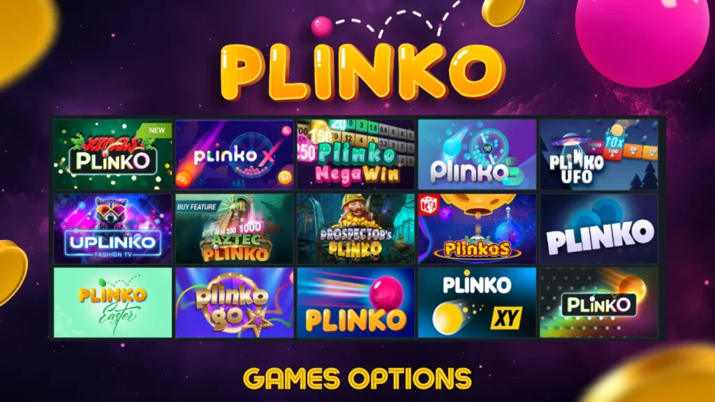 Opciones de juego de casino Plinko.